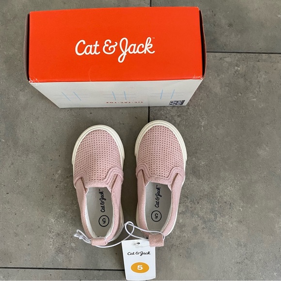 Cat & Jack Shoes New Cat Jack Emilia Pink Slip On Suede Shoes Size
